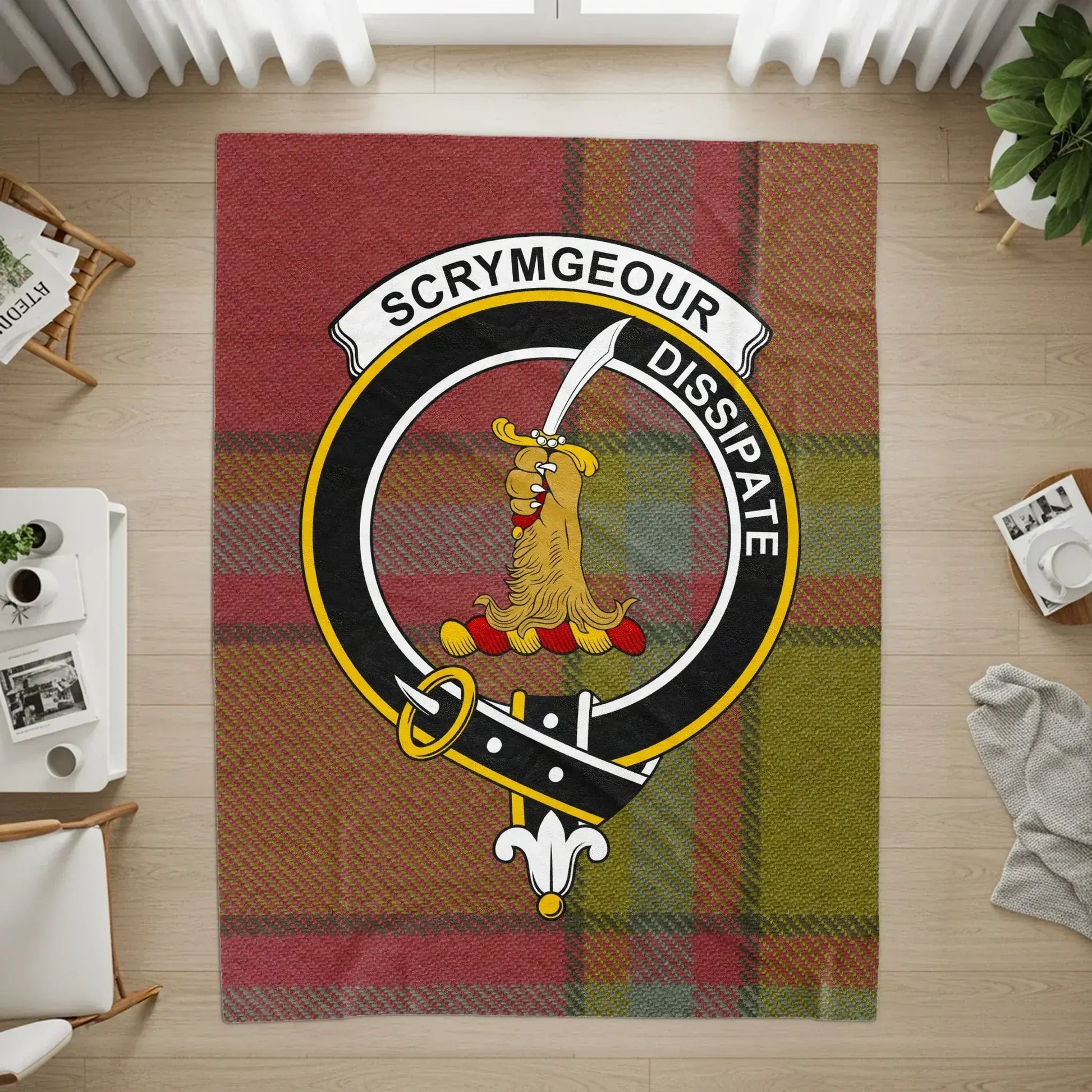Scrymgeour Dissipate Family Crest Tartan Rug product