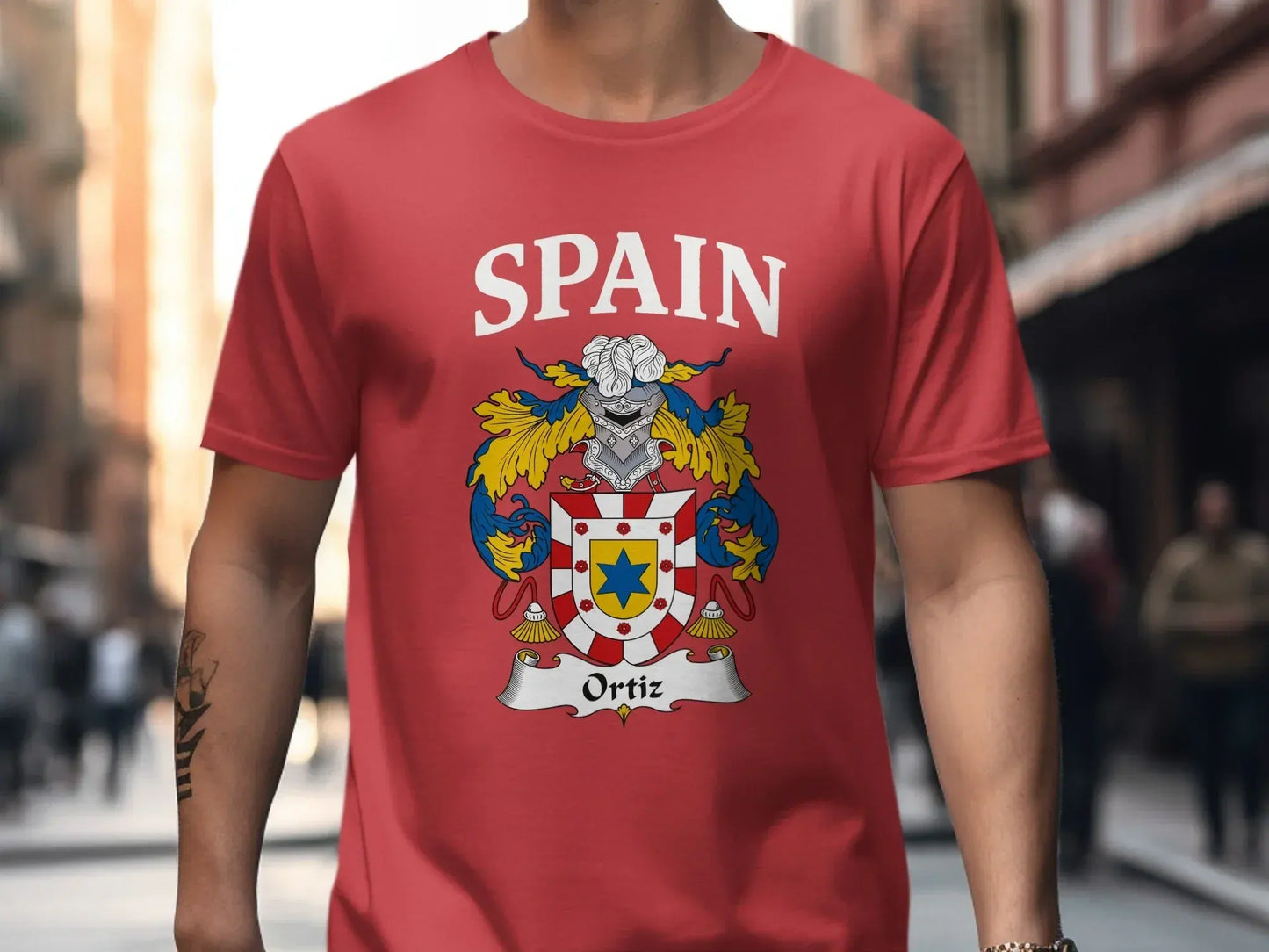 Spain Ortiz Family Crest Emblem Design T-Shirt product type