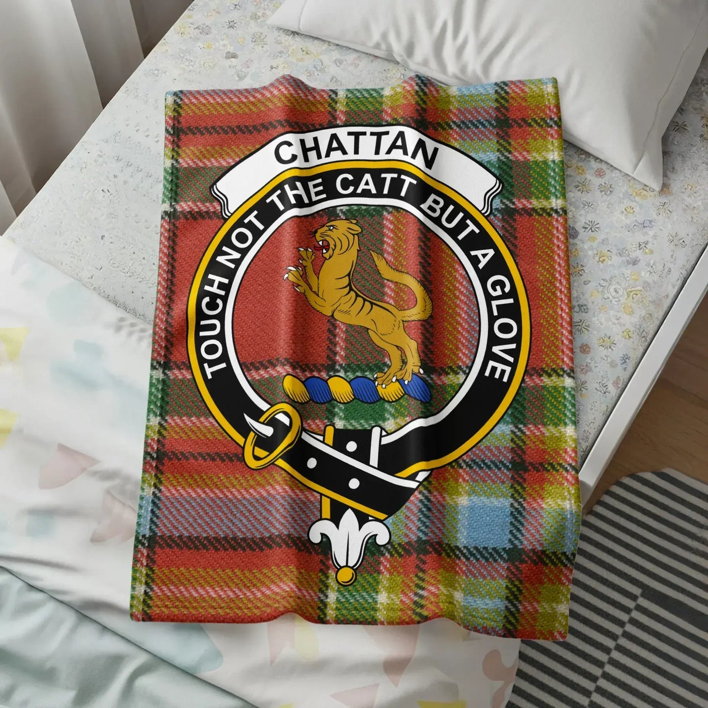 Scottish Clan Crest Tartan Blanket Unique Product