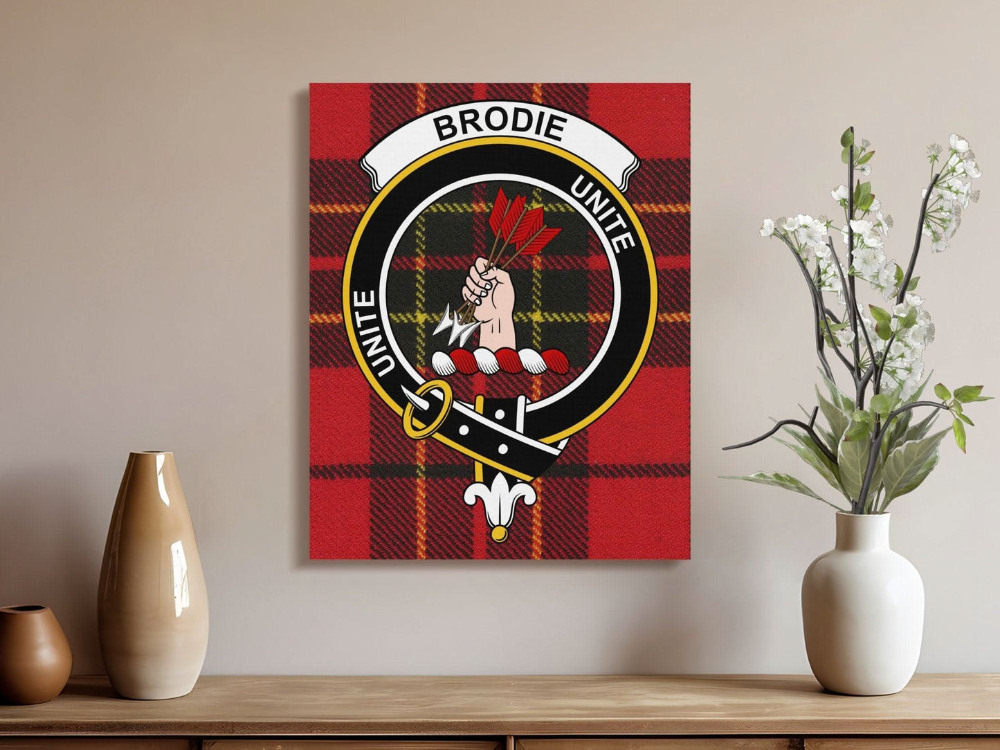 Brodie Scottish Tartan Crest Canvas - Celtic Ancestry Gifts