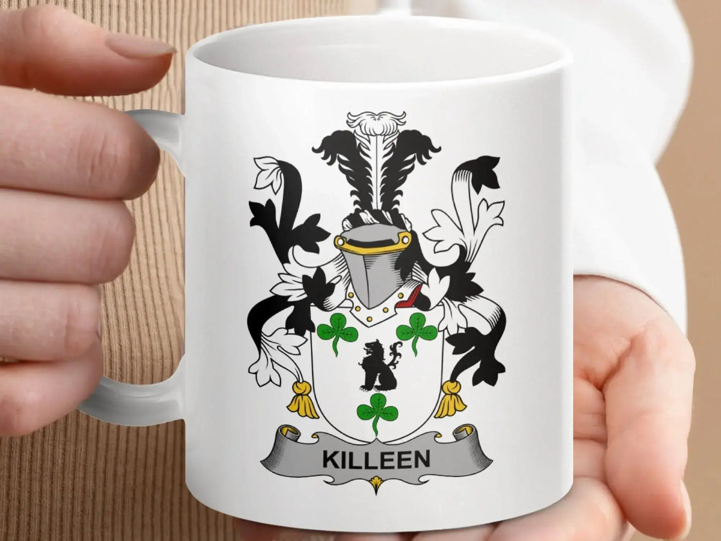 Killeen Irish Family Crest Shield Design Souvenir Mug - Celtic Ancestry Gifts