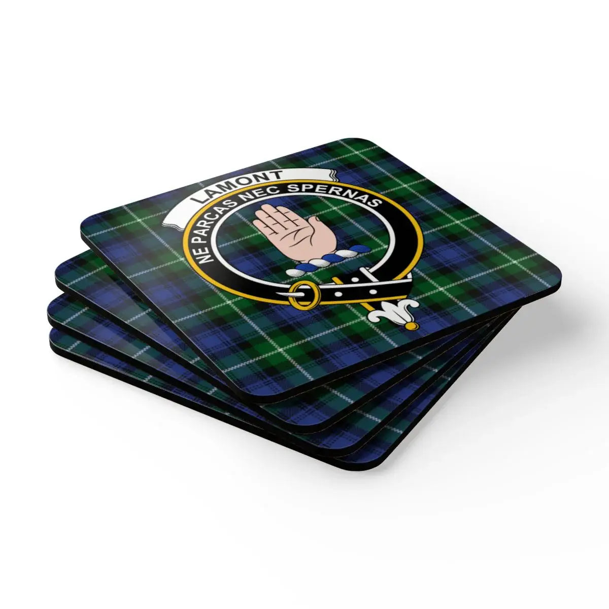 Lamont Clan Crest Tartan Design Square Coaster product