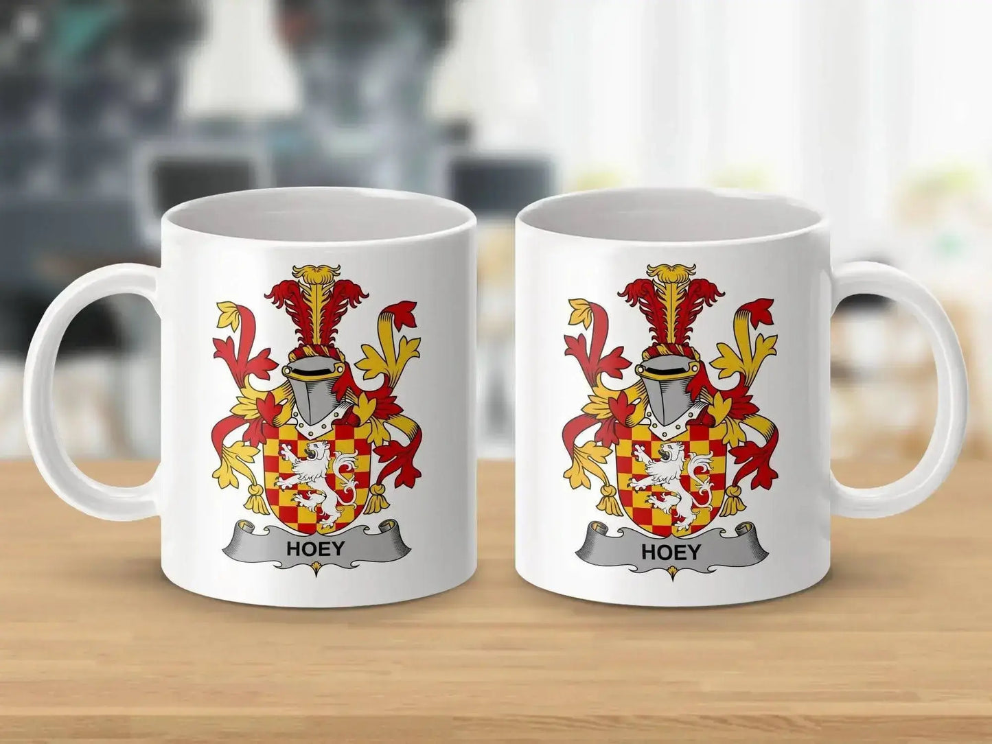 Hoey Surname Irish Coat Of Arms Heraldry Family Mug - Celtic Ancestry Gifts