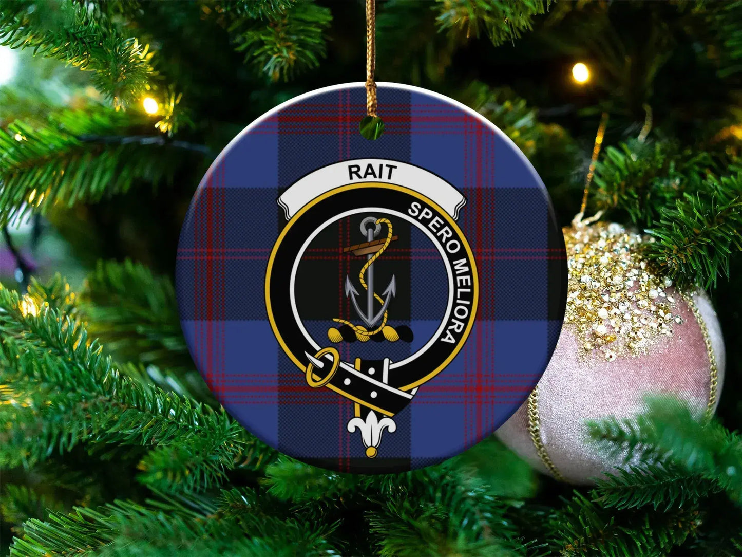 Clan Rait Crest Tartan Christmas Ornament product