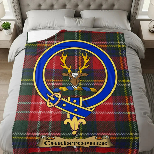 Scottish Tartan Blanket with Deer Family Crest Blanket product