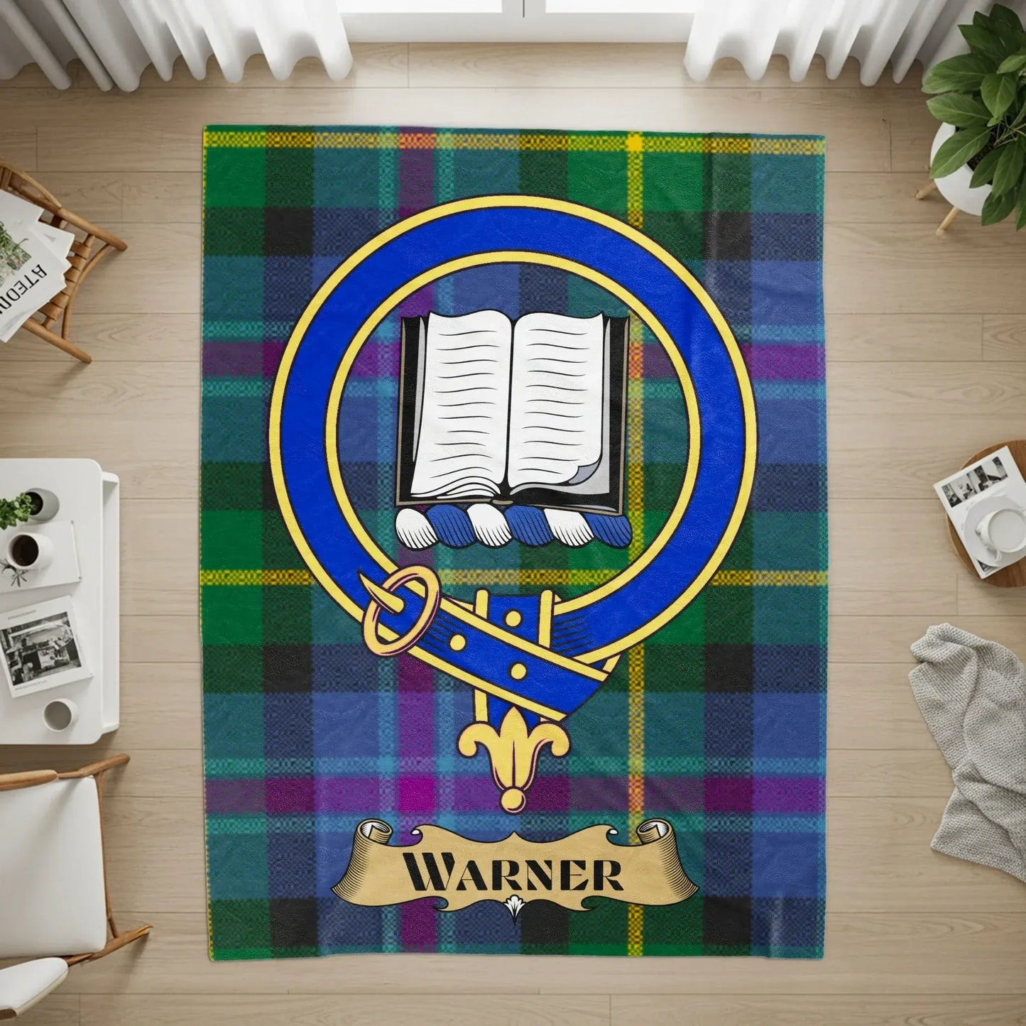 Warner Crest Emblem Tartan Blanket Product Type