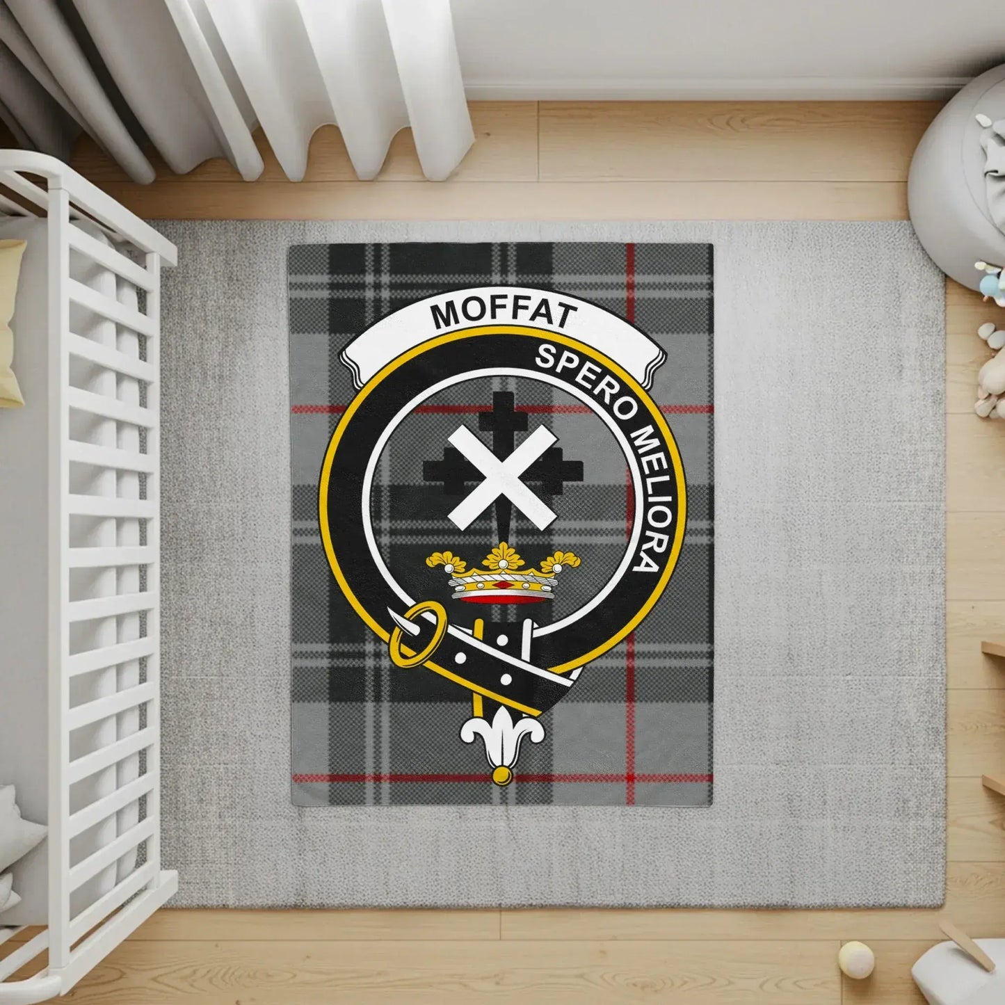 Moffat Spero Meliora Tartan Printed Nursery Rug product type
