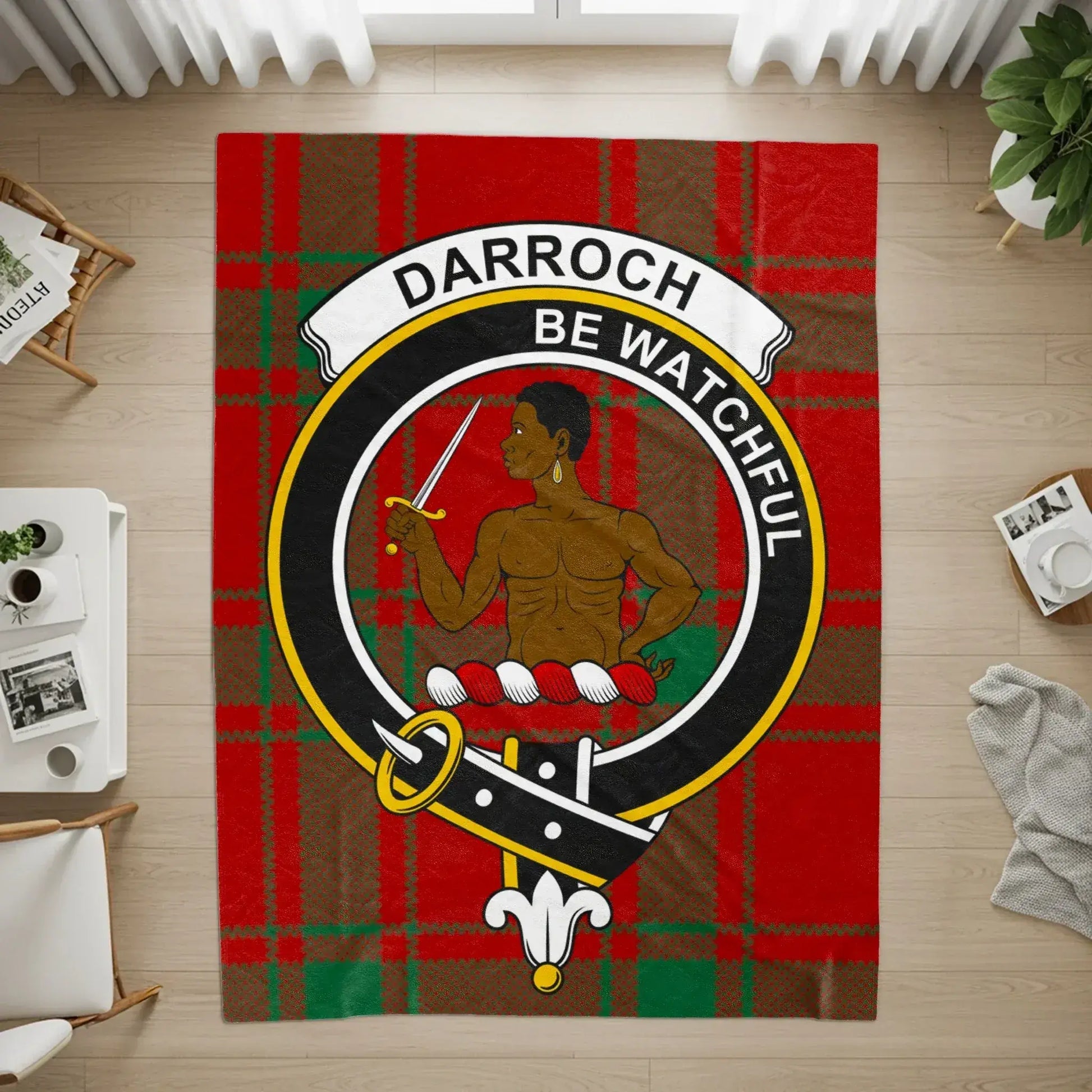 Darroch Be Watchful Scottish Family Crest rug product type