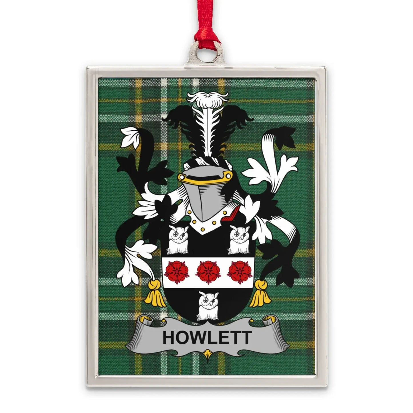 Howlett Family Crest Plaid Background Ornament product type