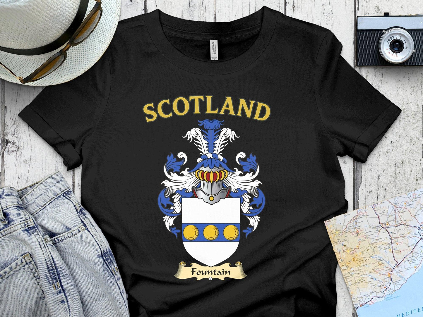 Scotland Fountain Family Crest Graphic T-Shirt product