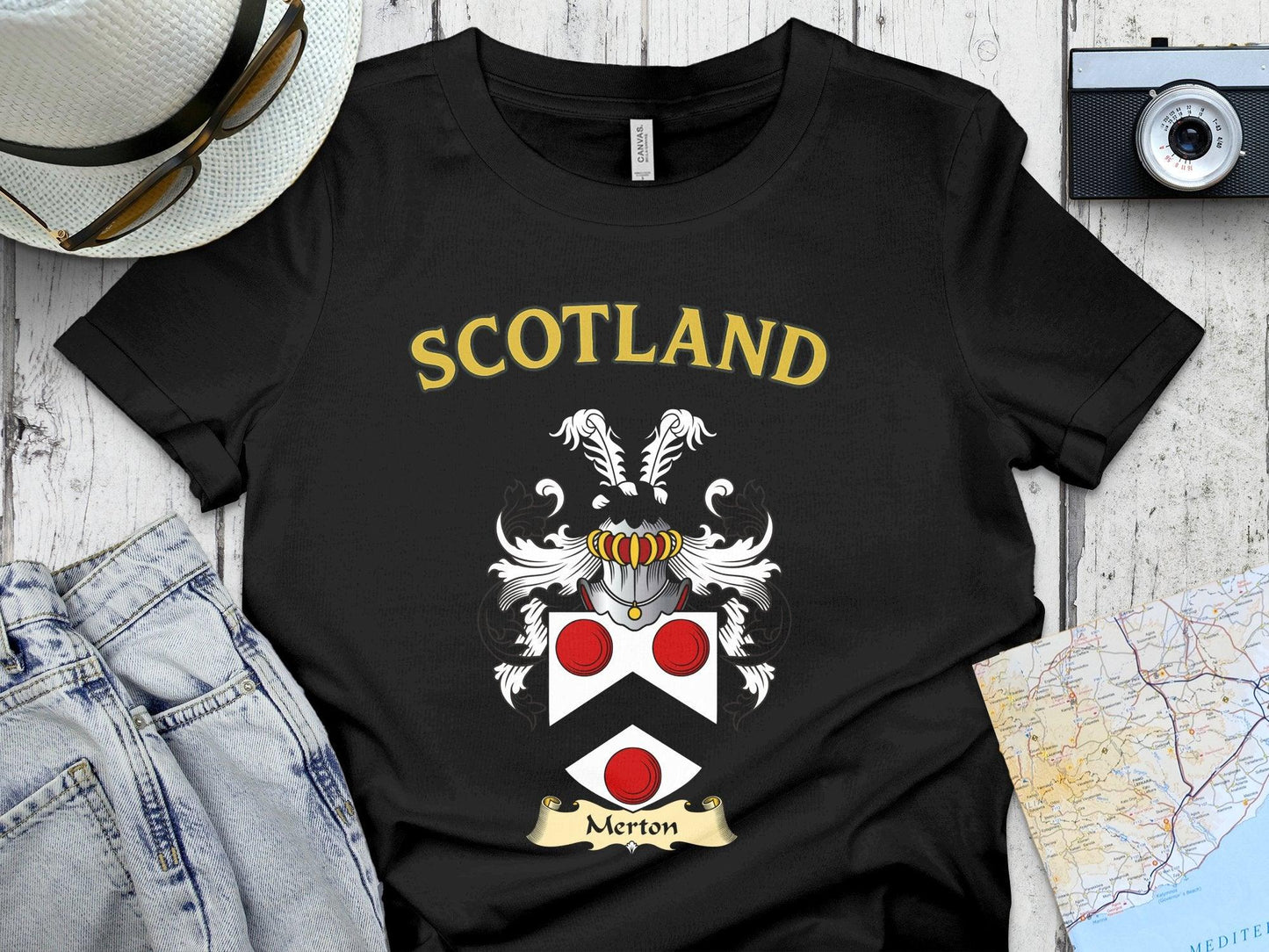 Merton Clan Family Crest Scotland T-Shirts - Celtic Ancestry Gifts