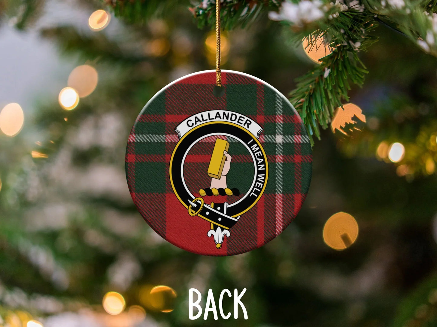 Callander I Mean Well Ornament Plaid Design product