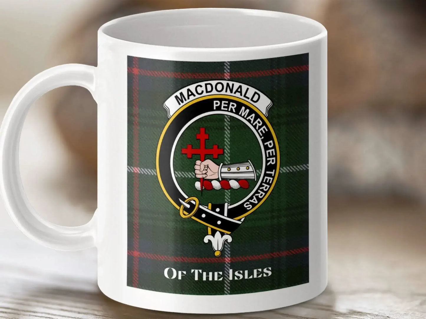 Macdonald Clan Crest Plaid Design Mug Gift Product
