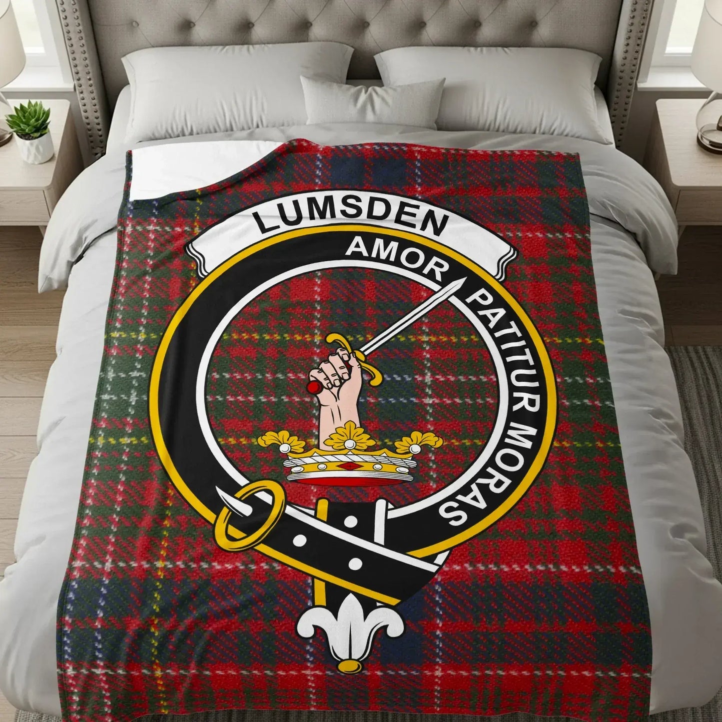 Lumsden Amor Patitur Moras Tartan Crest Blanket product