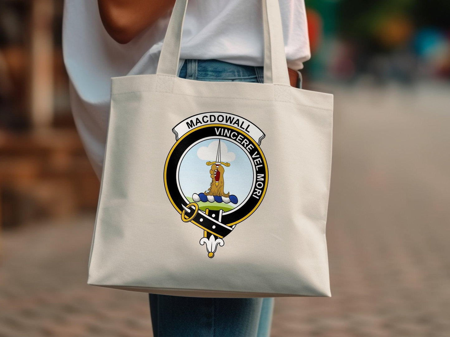 Macdowall Clan Crest Tote Bags - Celtic Ancestry Gifts