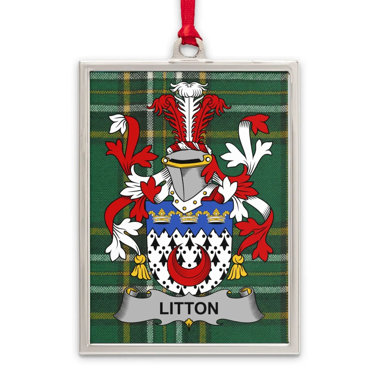 Litton Family Crest Plaid Design Ornament product