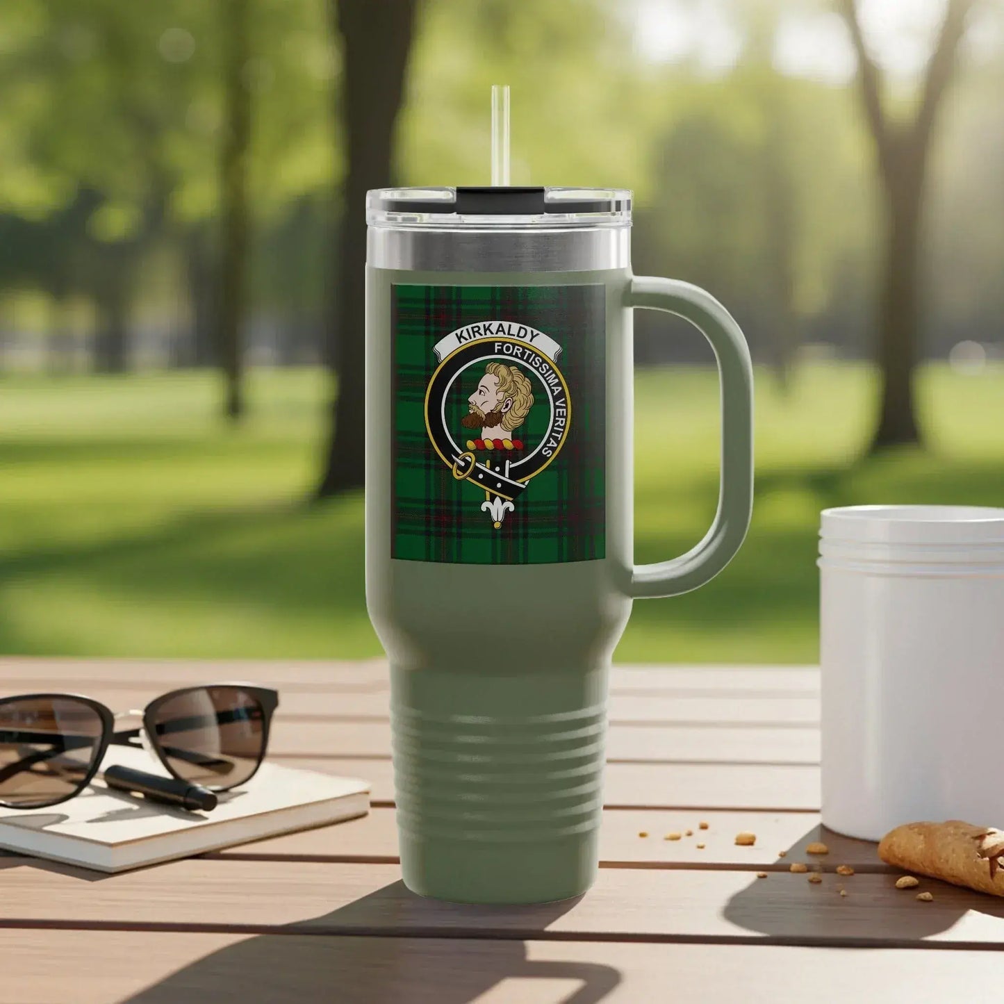 Premium Embroidered Flannel Travel Mug product