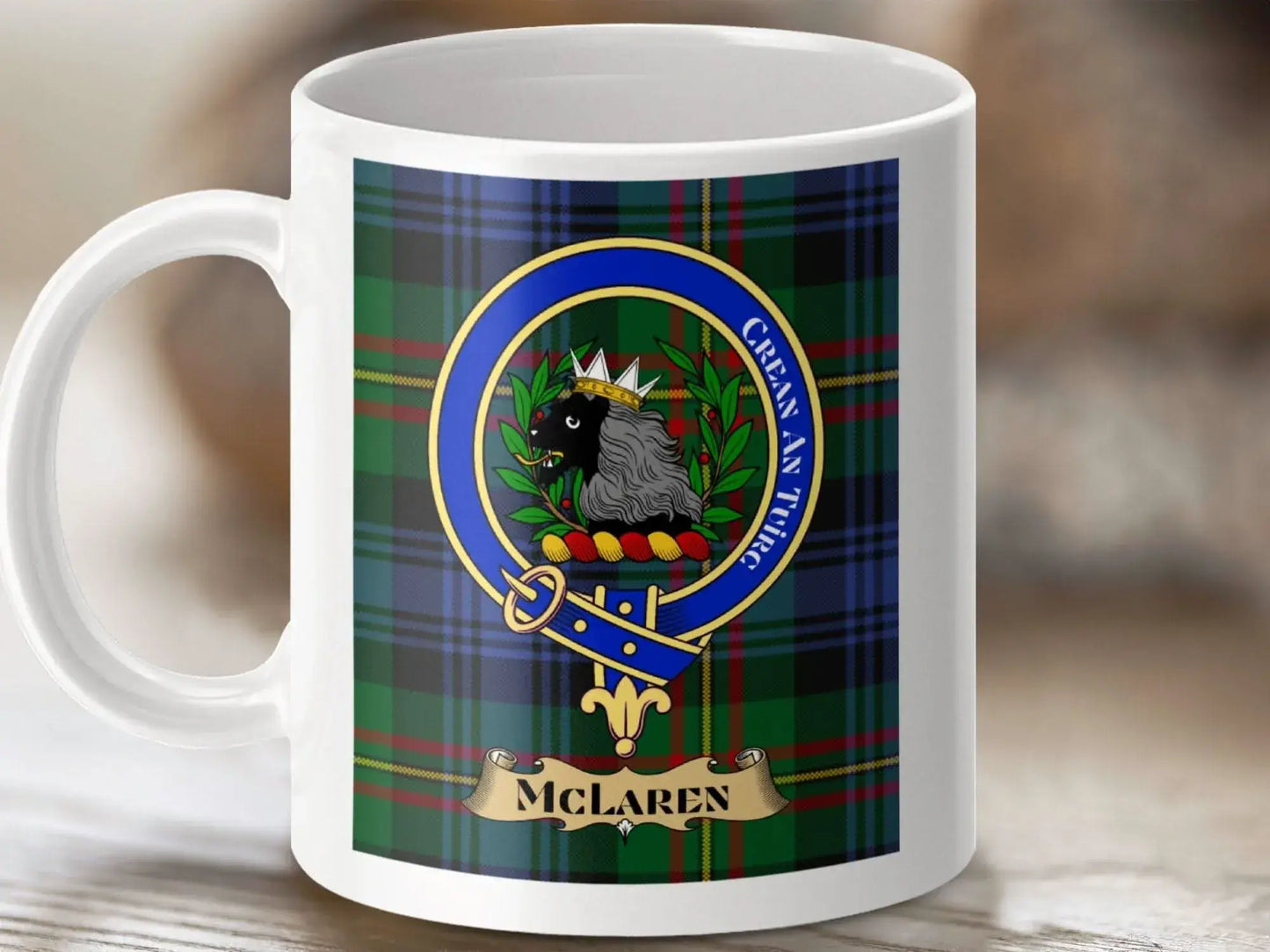 McLaren Crest Tartan Plaid Background Mug product