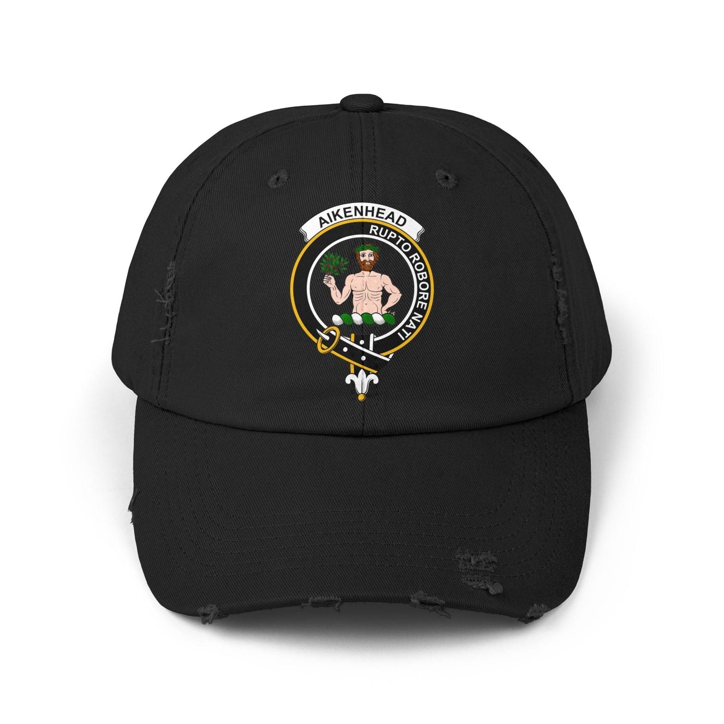 Aikenhead Clan Crest Scottish Distressed Baseball Cap - Celtic Ancestry Gifts