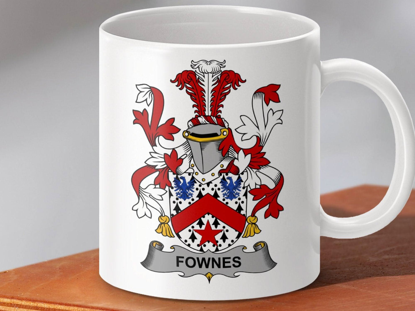 Fownes Surname Irish Family Crest Mug - Celtic Ancestry Gifts