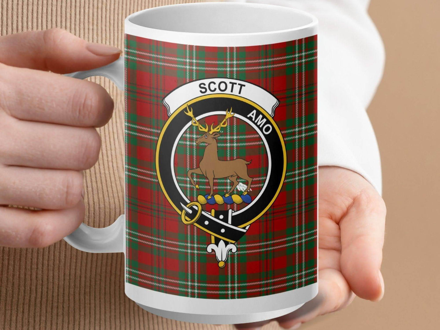 Scott Amo Stag Crest Tartan Coffee Mug product