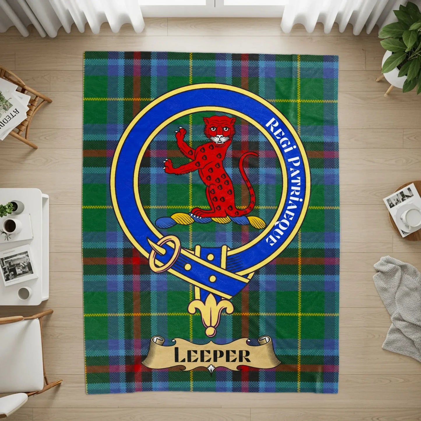 Clan Crest Tartan Rug with Leeper Design product type