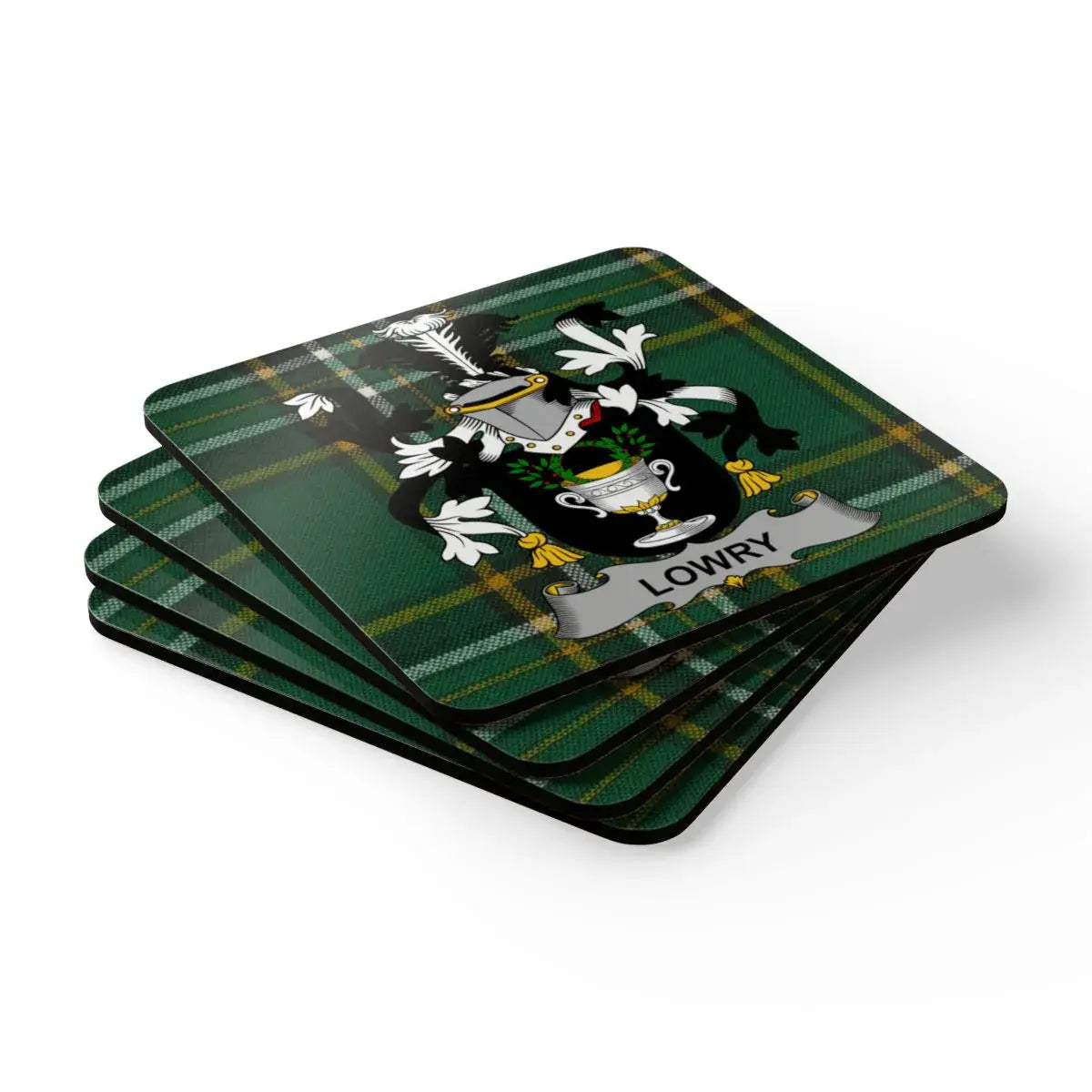 Clan Crest Tartan Patterned Square Coasters product type