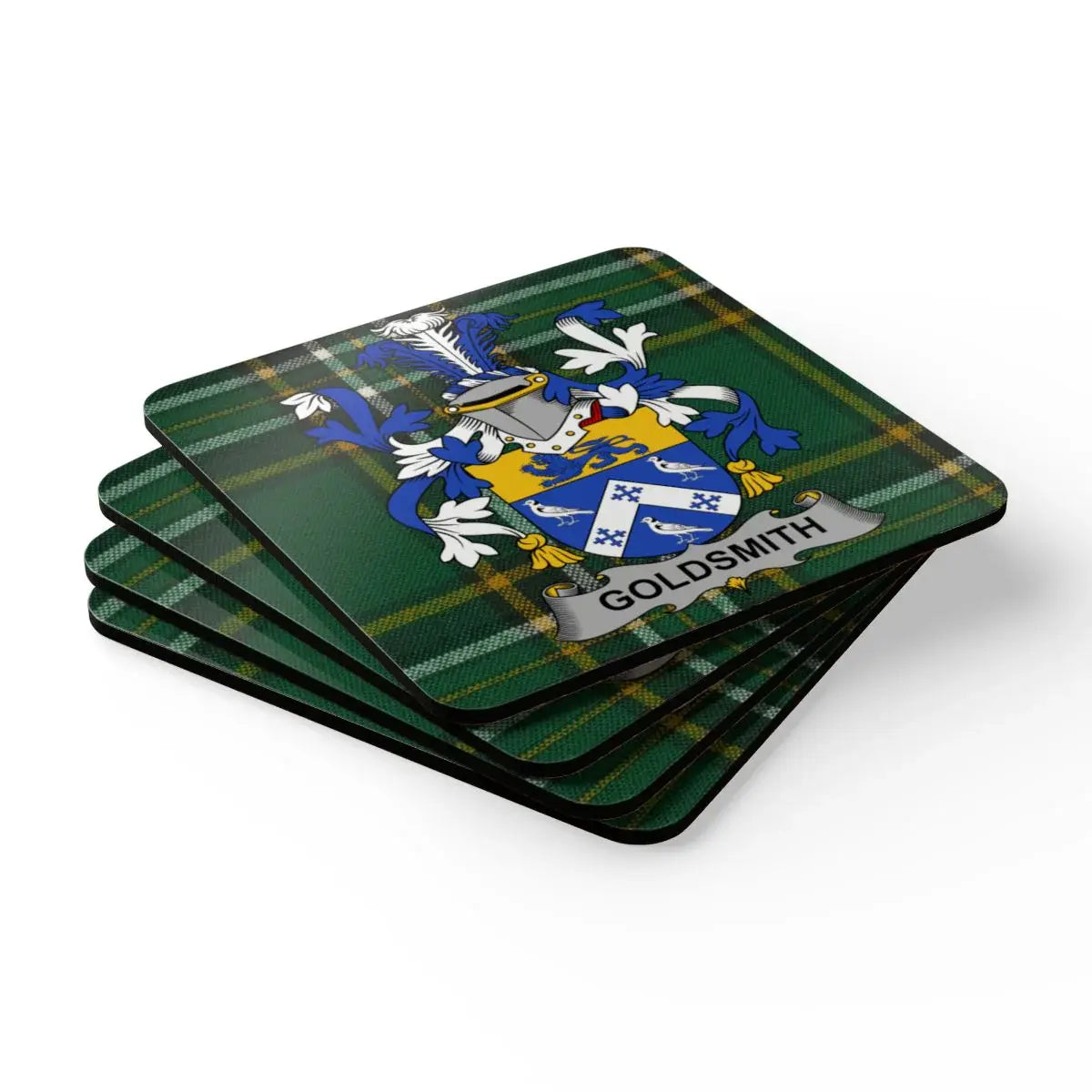 Goldsmith Family Crest Tartan Design Coaster Set product