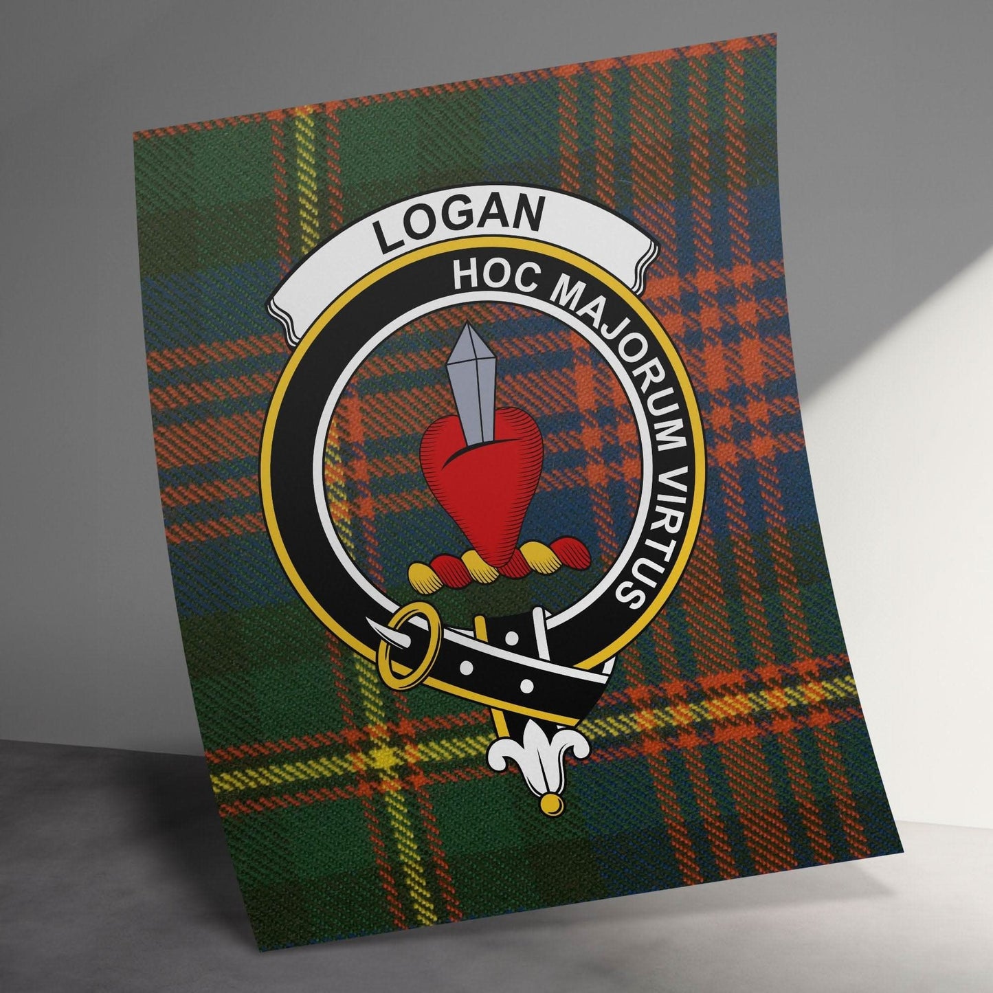 Logan Scottish Clan Crest Tartan Poster Canvas Wrap - Celtic Ancestry Gifts