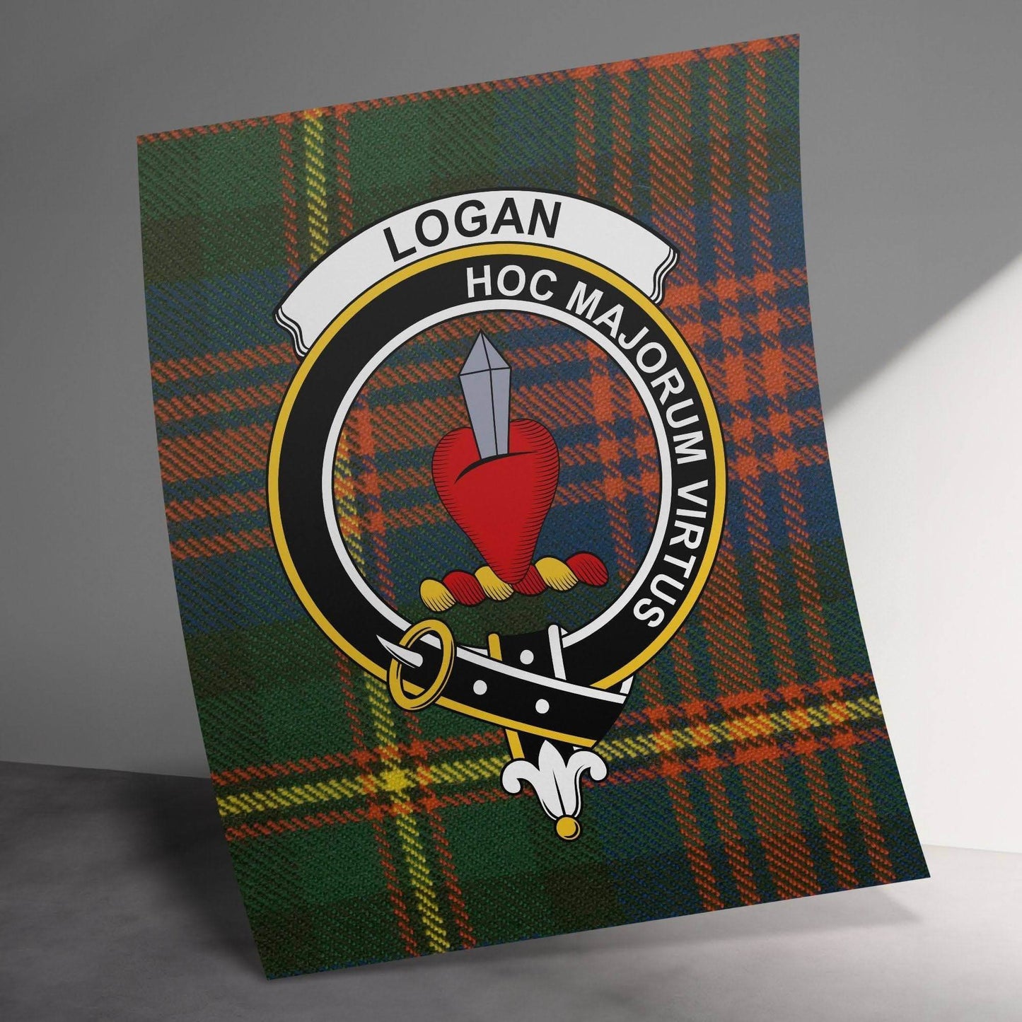 Logan Scottish Clan Crest Tartan Poster Canvas Wrap - Celtic Ancestry Gifts