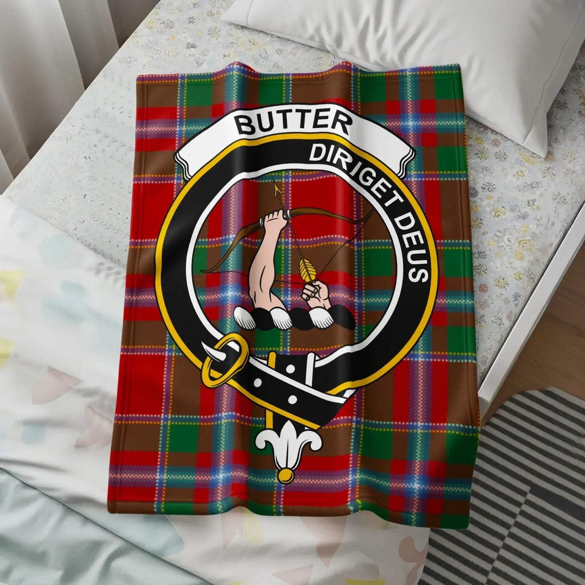 Clan Badge and Tartan Design Blanket product