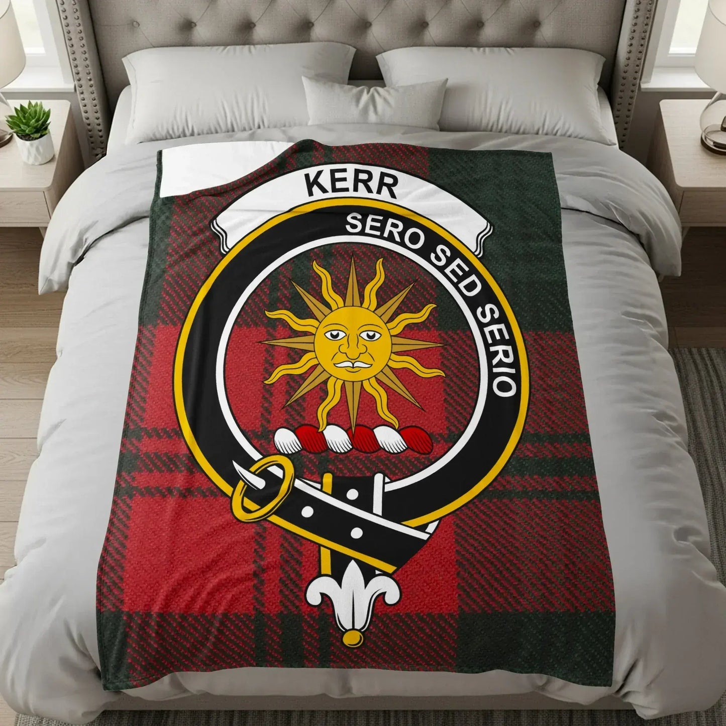 Kerr Sero Sed Serio Family Crest Tartan Blanket product