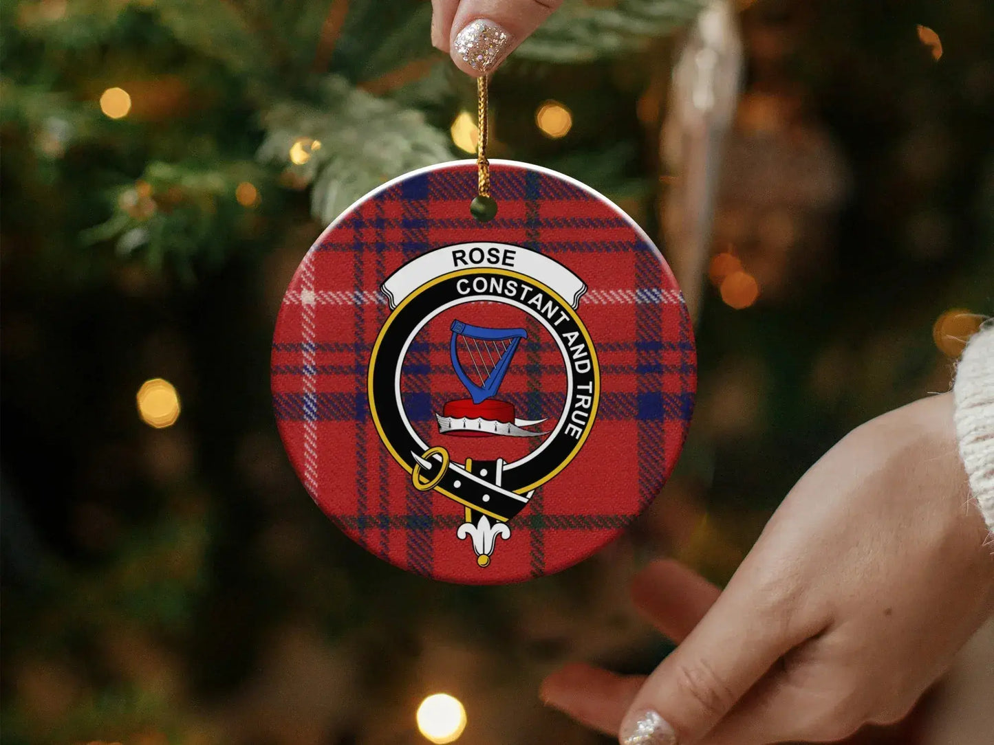 Rose Constant and True Tartan Circle Ornament product