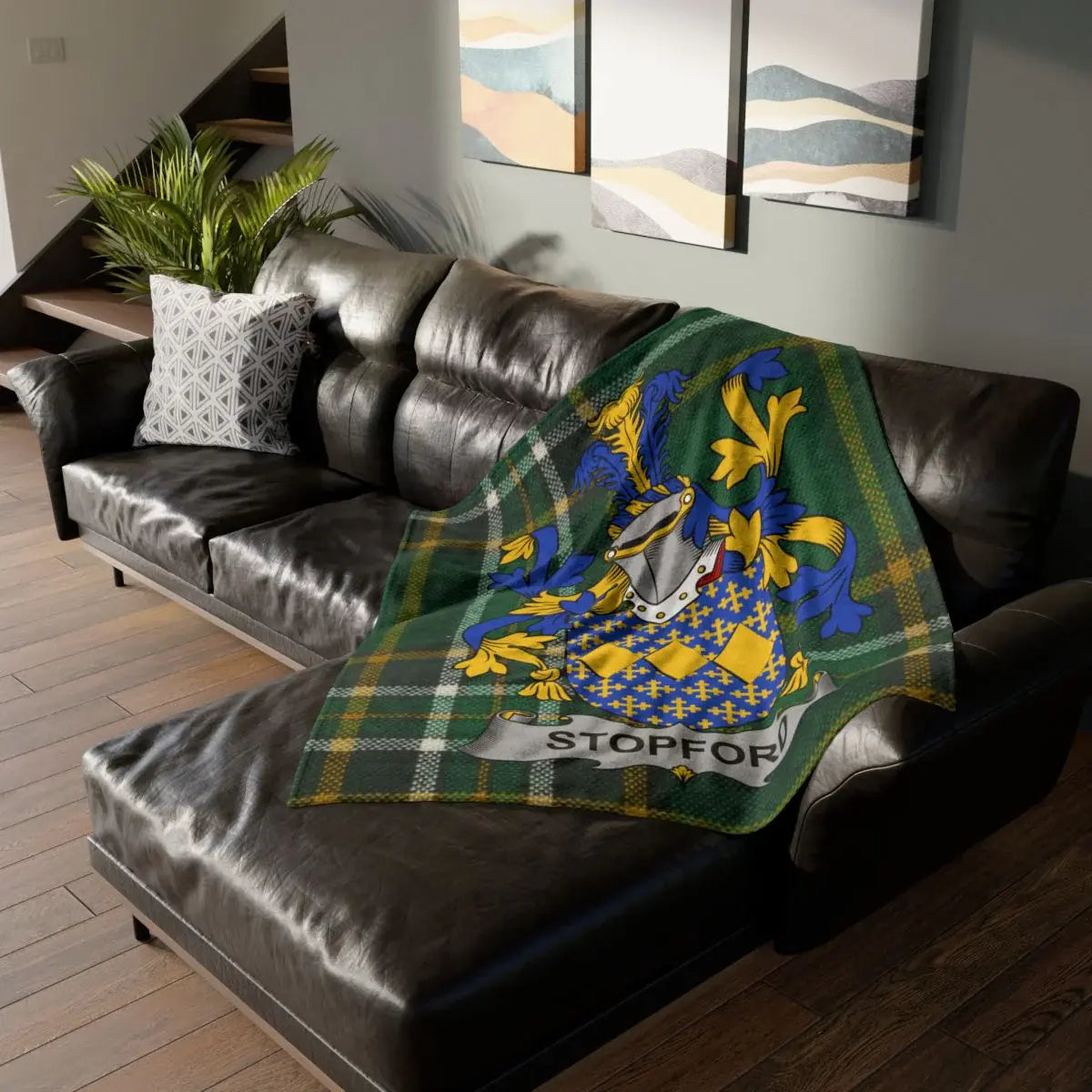 Vibrant Personalized Family Crest Fleece Blanket product type