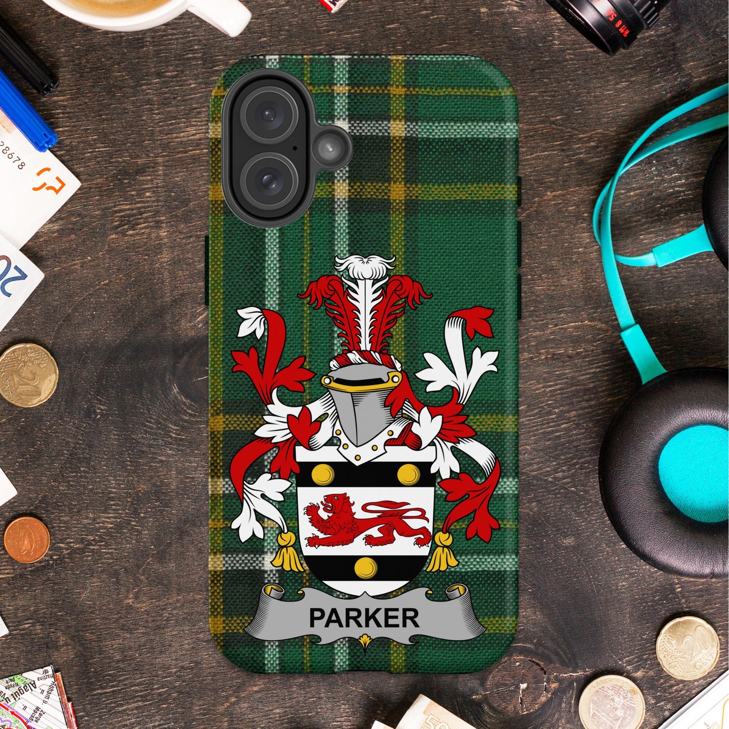 Parker Family Crest Design Cell phone cover - Celtic Ancestry Gifts