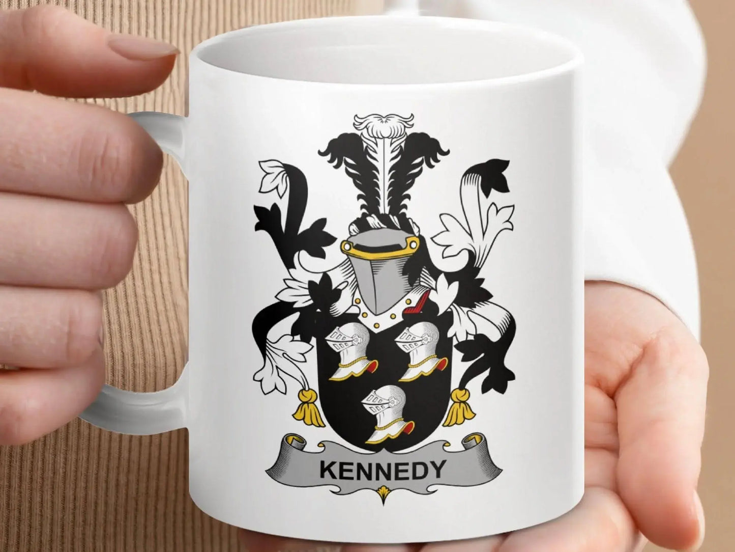 Kennedy Irish Surname Family Crest Coat Arms Gift Mug - Celtic Ancestry Gifts