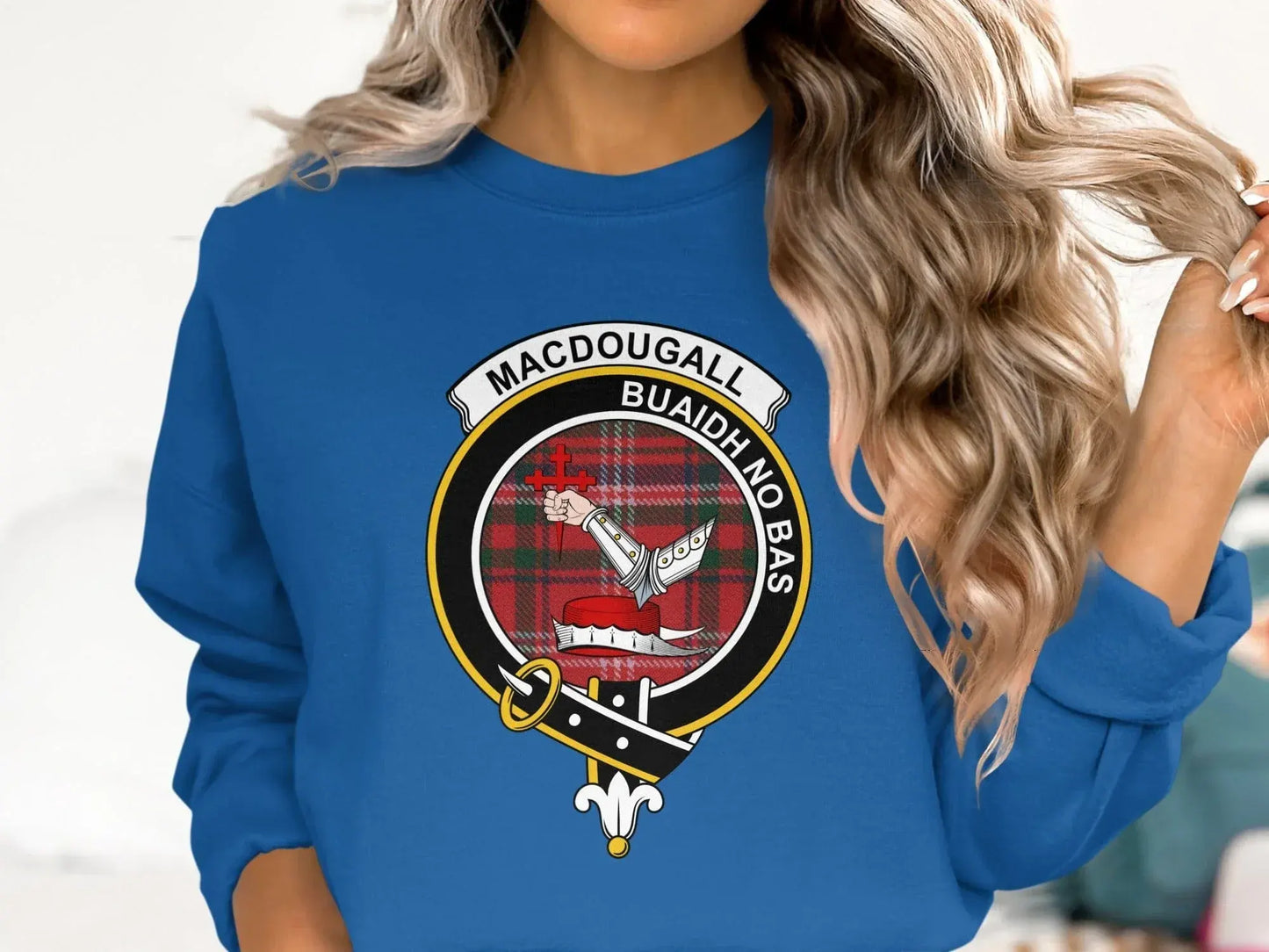 MacDougall Buaidh No Bas Clan Crest Blue product
