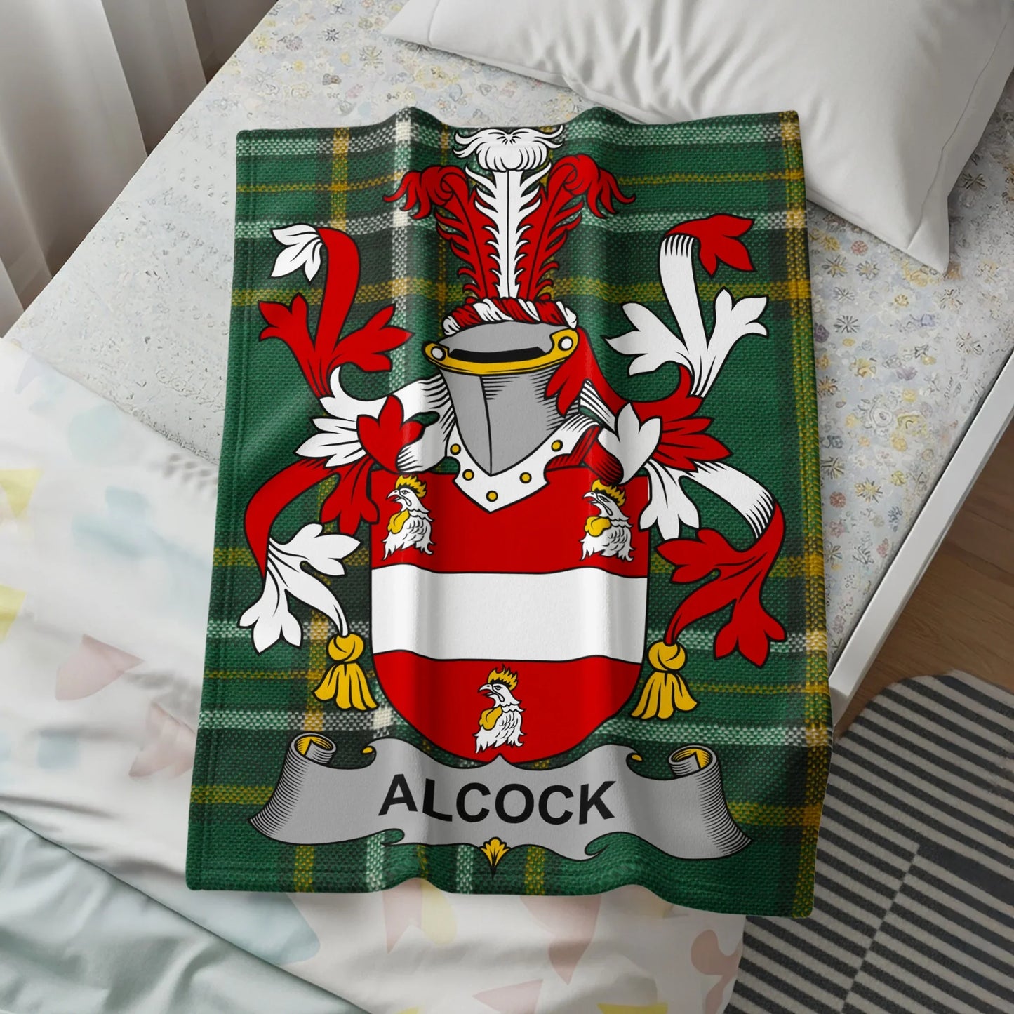 Alcock Family Crest Printed Blanket product type