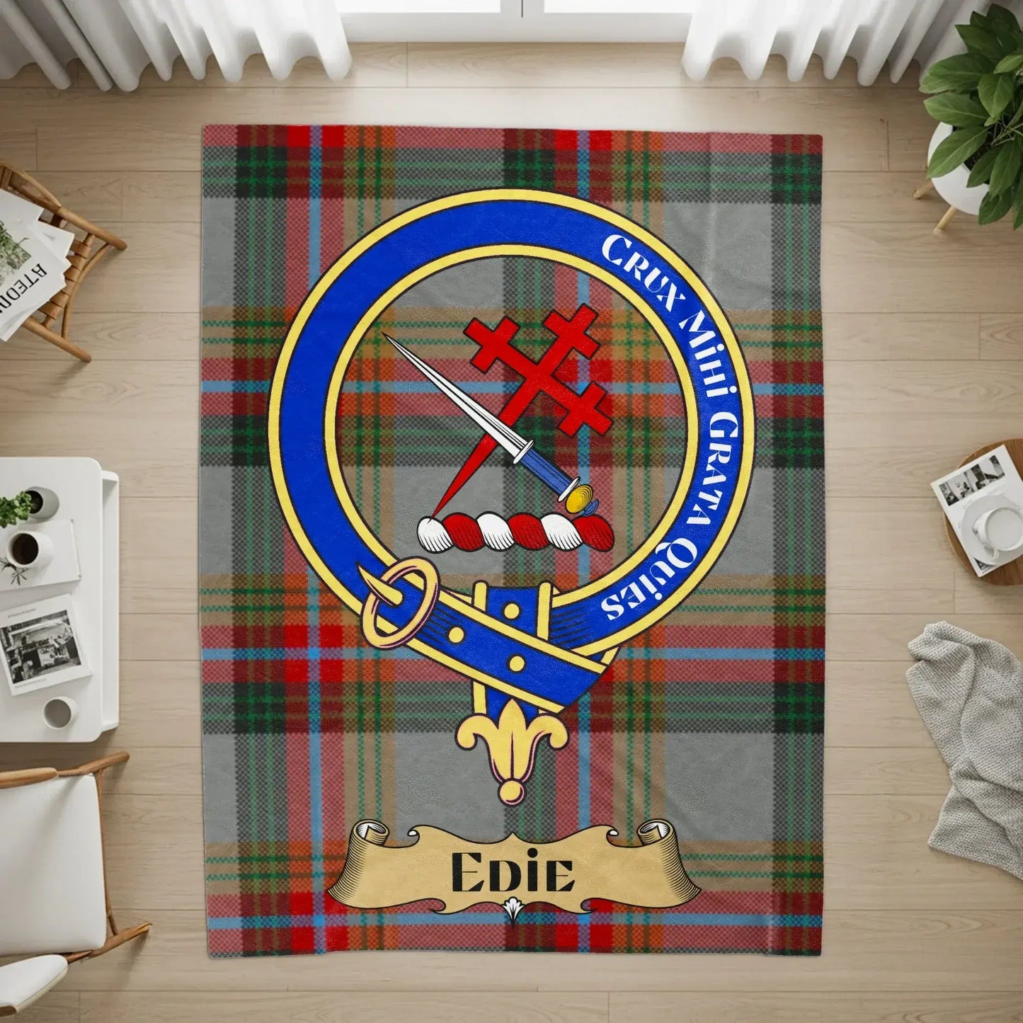 Custom Family Crest Tartan Design Personalized Rug product