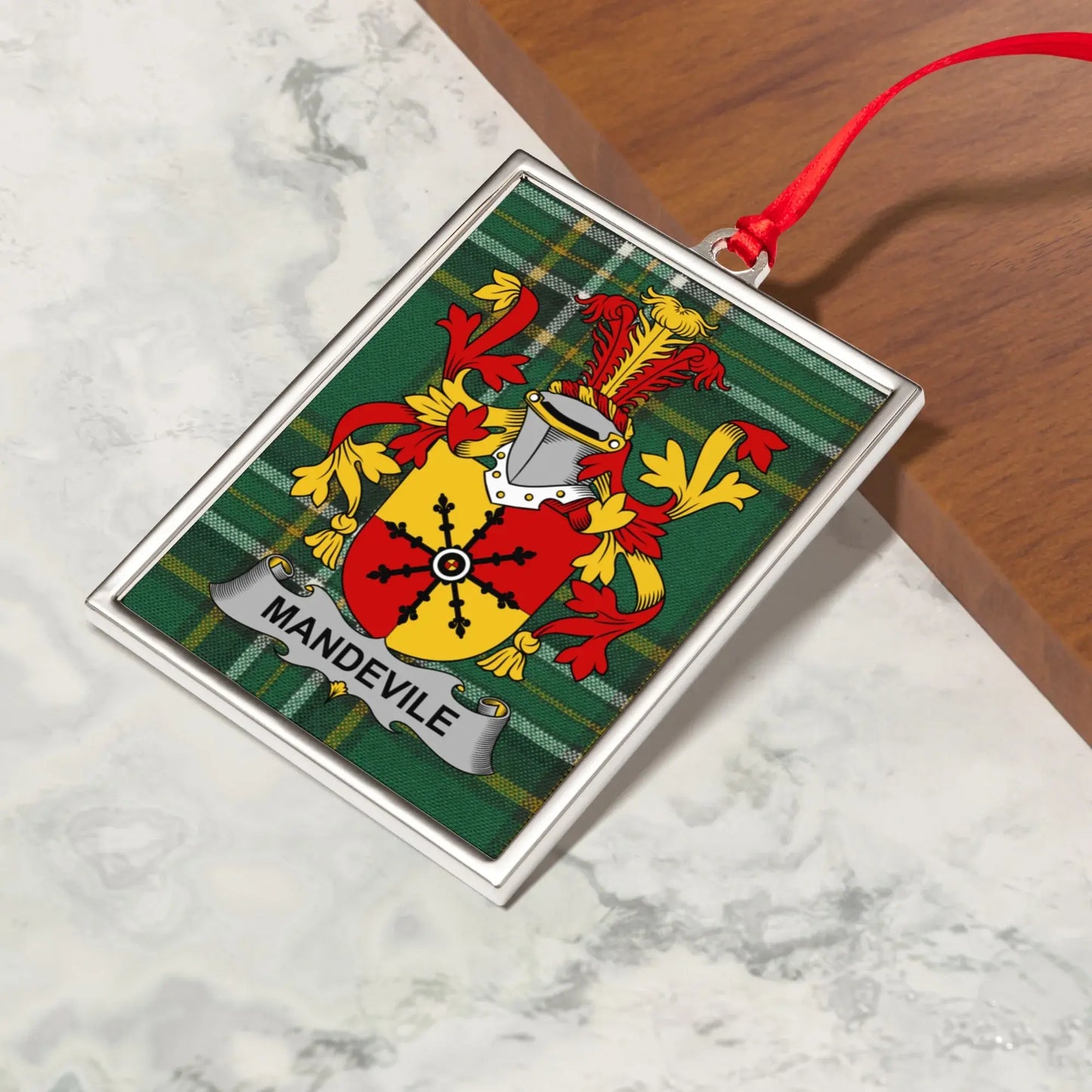 Mandeville Family Crest Design Rectangular Ornament product