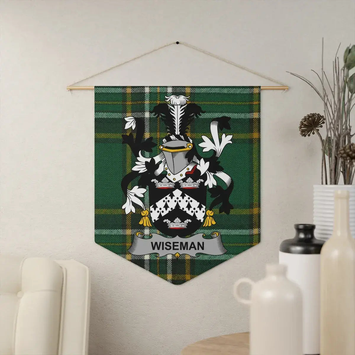 Classic Green Family Crest Decor Wall Hanging product type