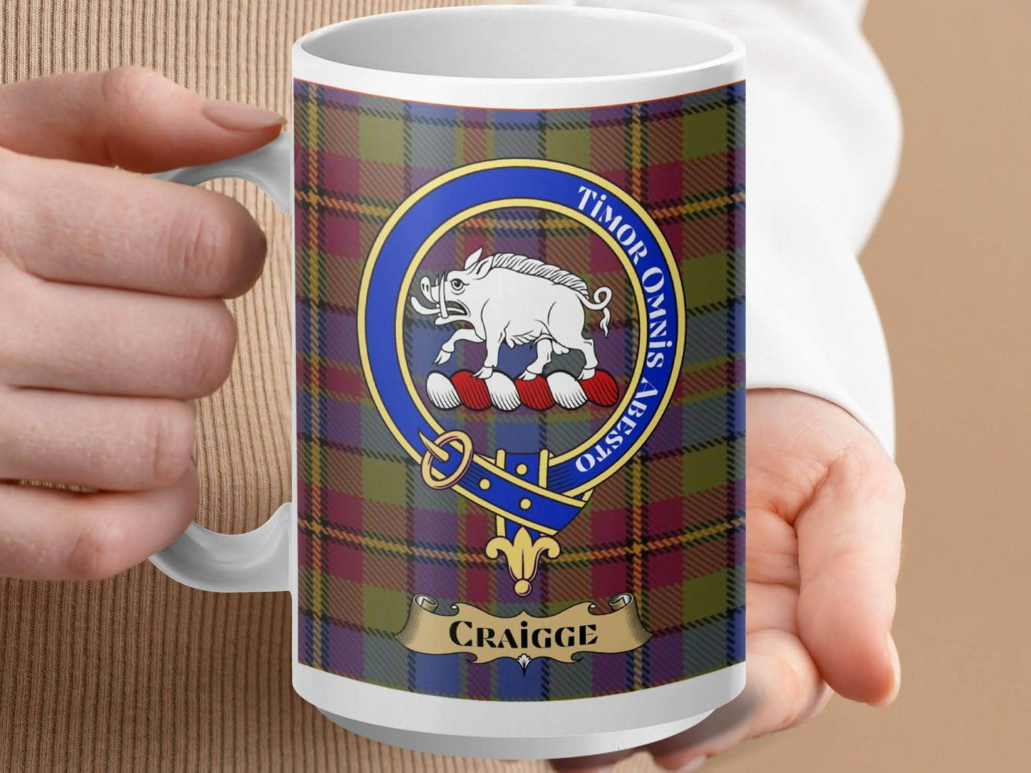 Timore Omnis Abesto Craigge Clan Crest Mug product