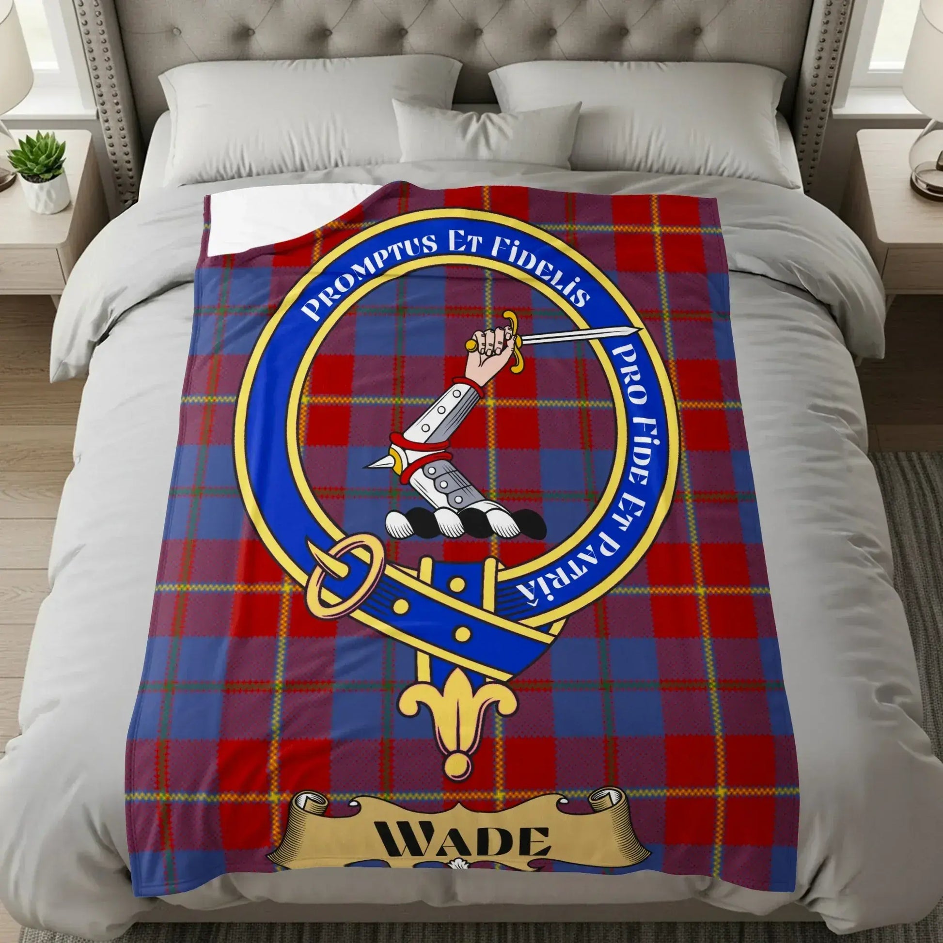Custom Clan Crest Badge Red Plaid Design Bedding product
