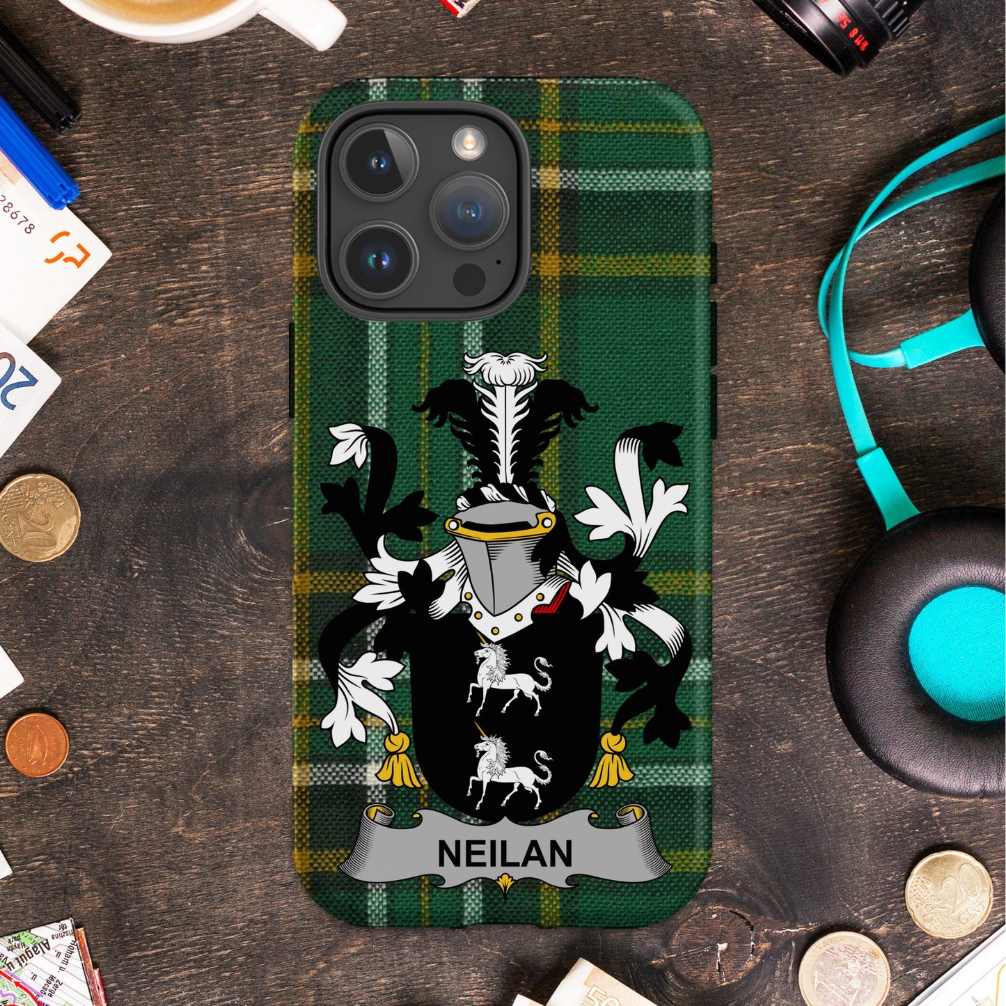 Personalized Neilan Family Crest Plaid Phone Case product