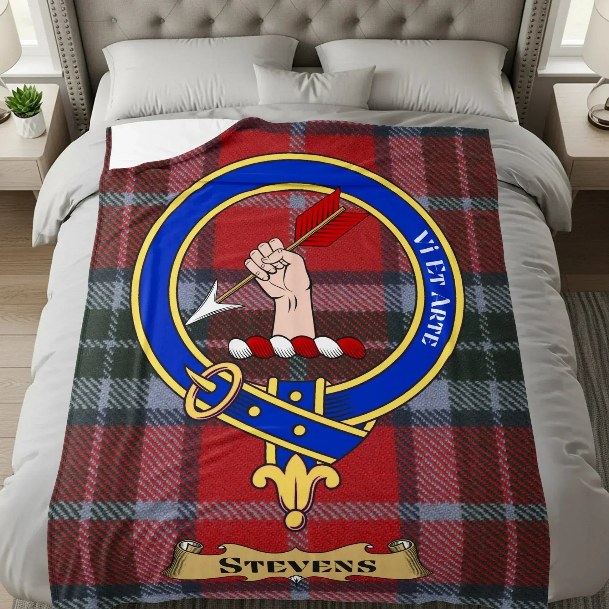 Stevens Family Crest Tartan Design Blanket product
