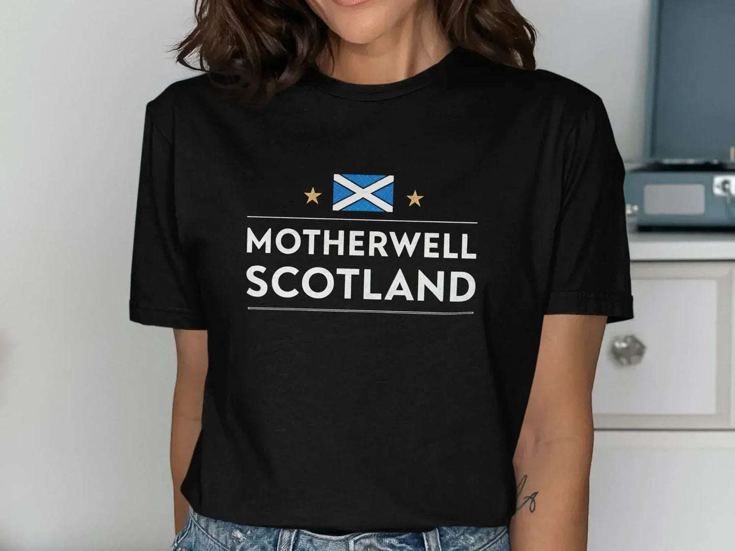 Motherwell Scotland Flag Black Graphic T-Shirt product type