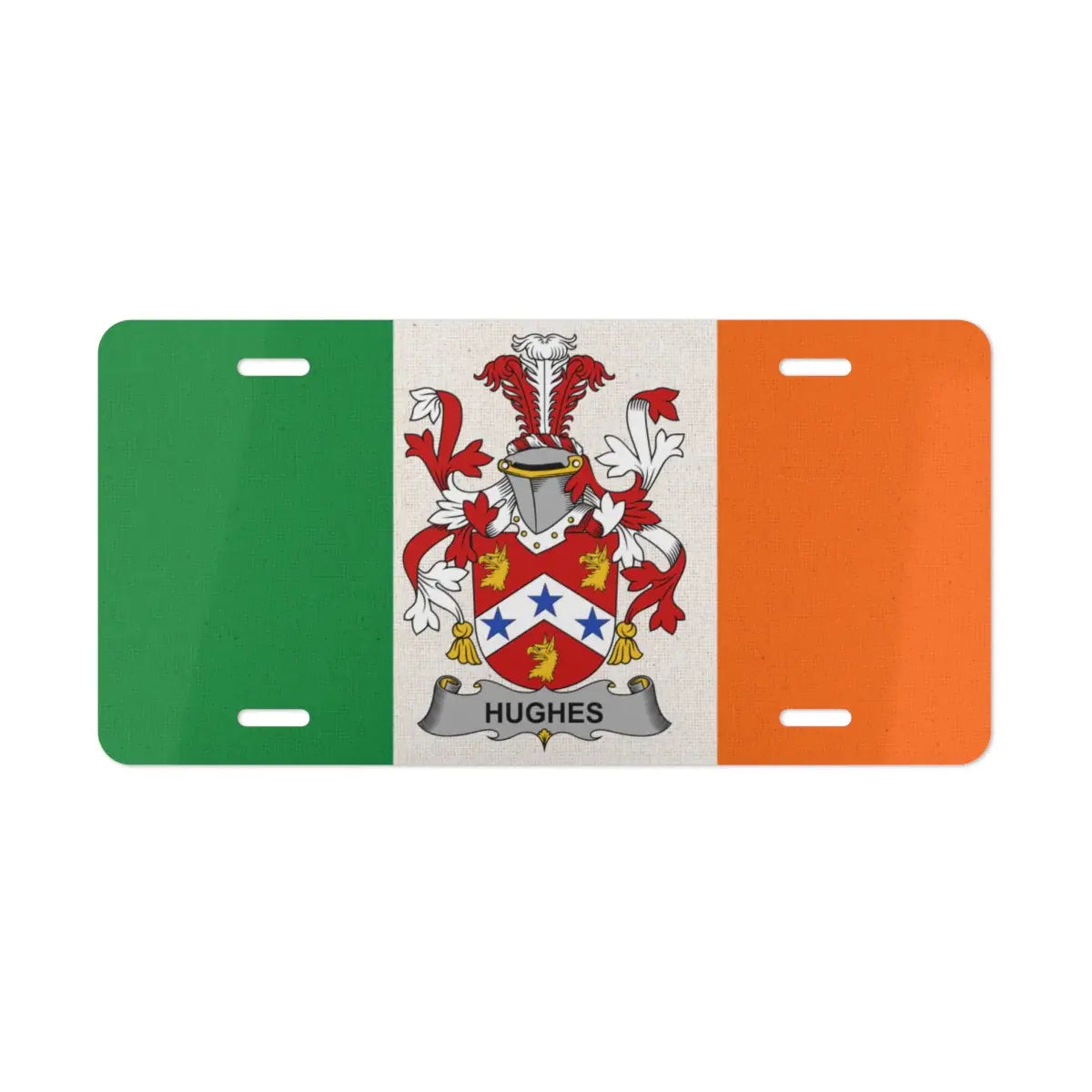 Hughes Coat of Arms Irish Flag License Plate product