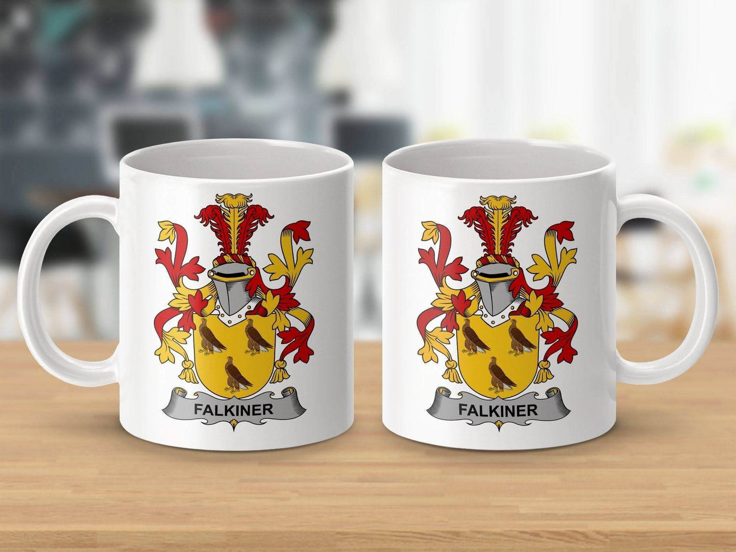 Falkiner Surname Irish Family Crest Mug - Celtic Ancestry Gifts