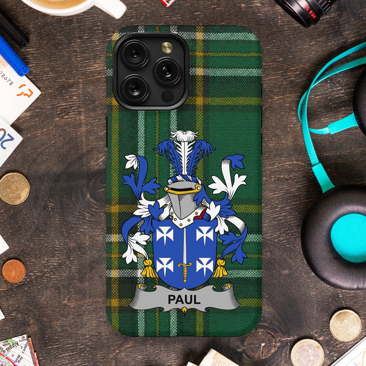 Paul Family Crest Design Cell phone cover - Celtic Ancestry Gifts