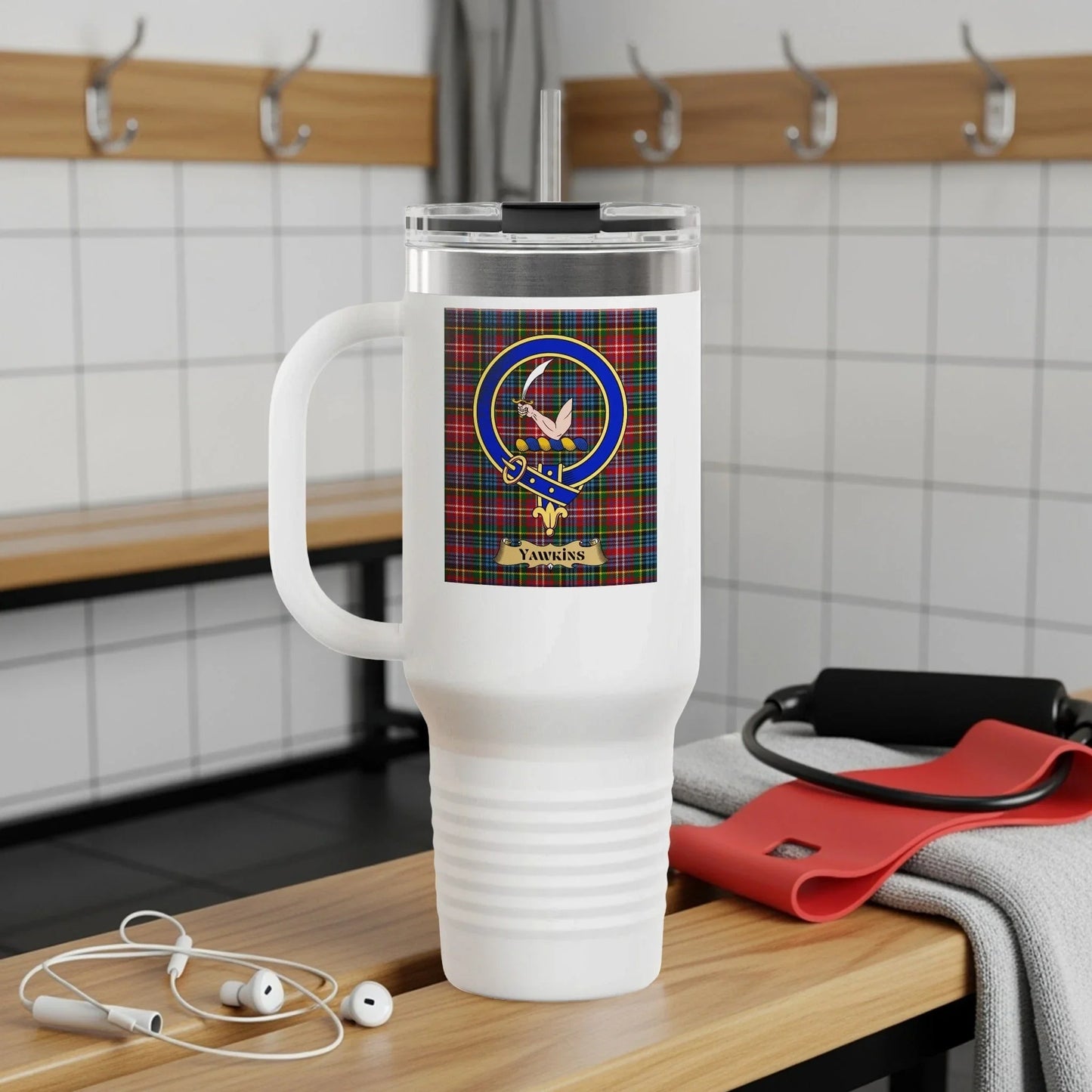 Stylish Tartan Insulated Travel Mug for Gym Product